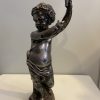 Verzilverd bronzen putto