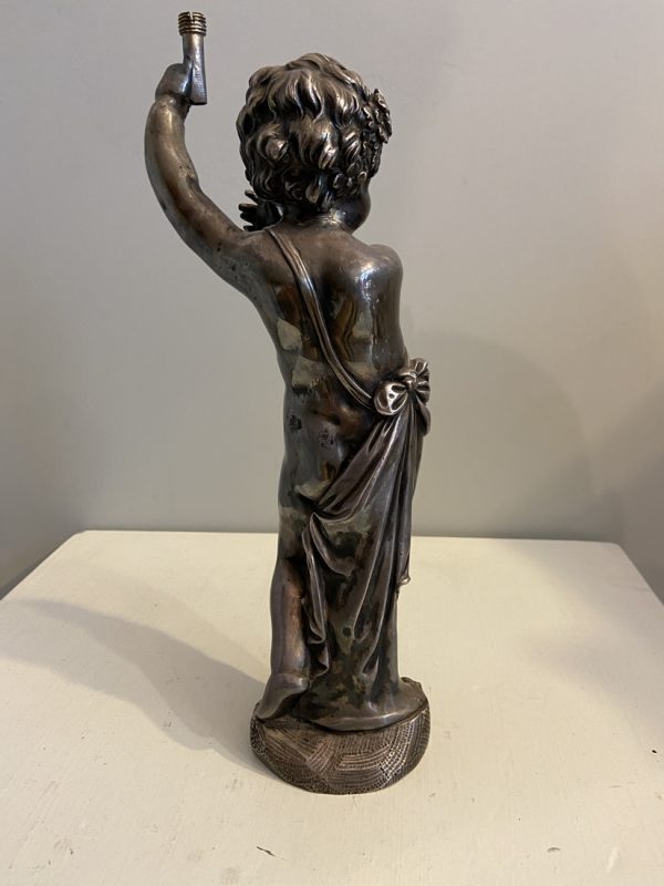 Verzilverd bronzen putto